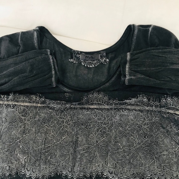 🇮🇹 Lace w Sparkle Sliver Print Top - Picture 5 of 7